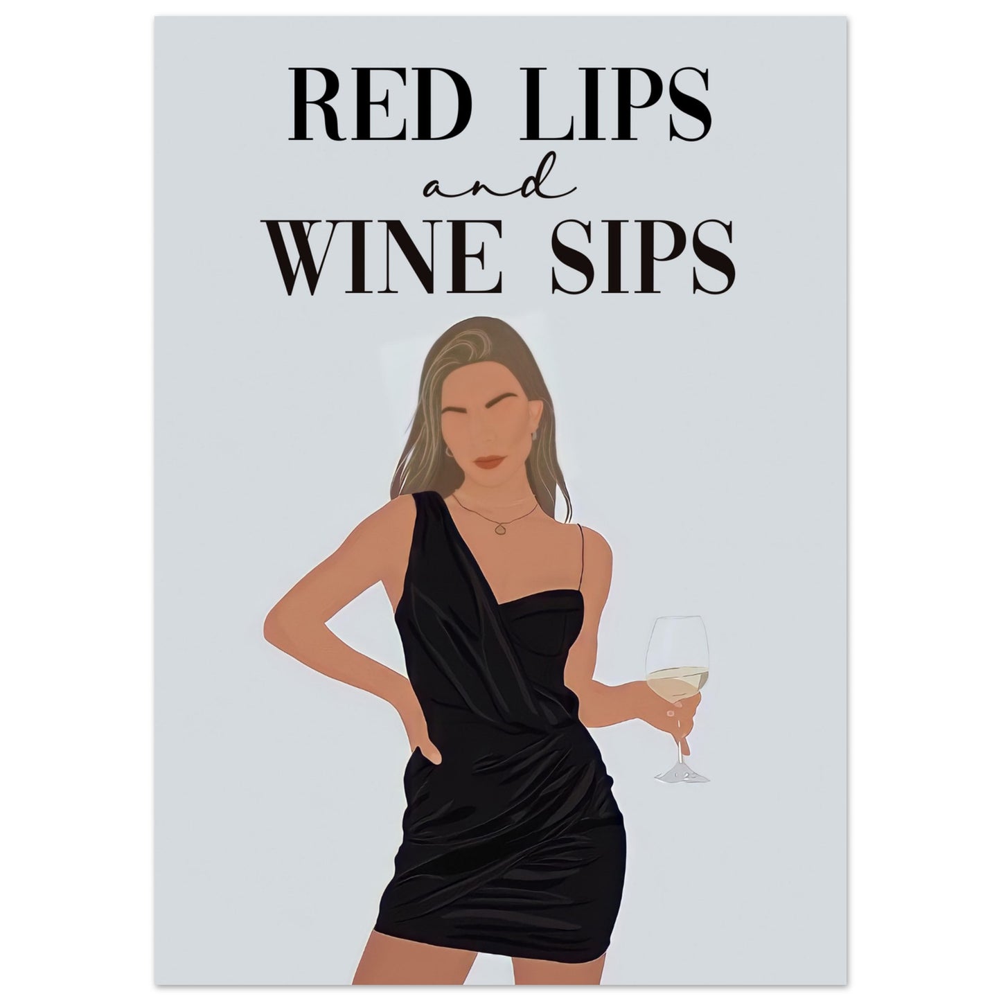 Poster - Red Lips & Wine Sips