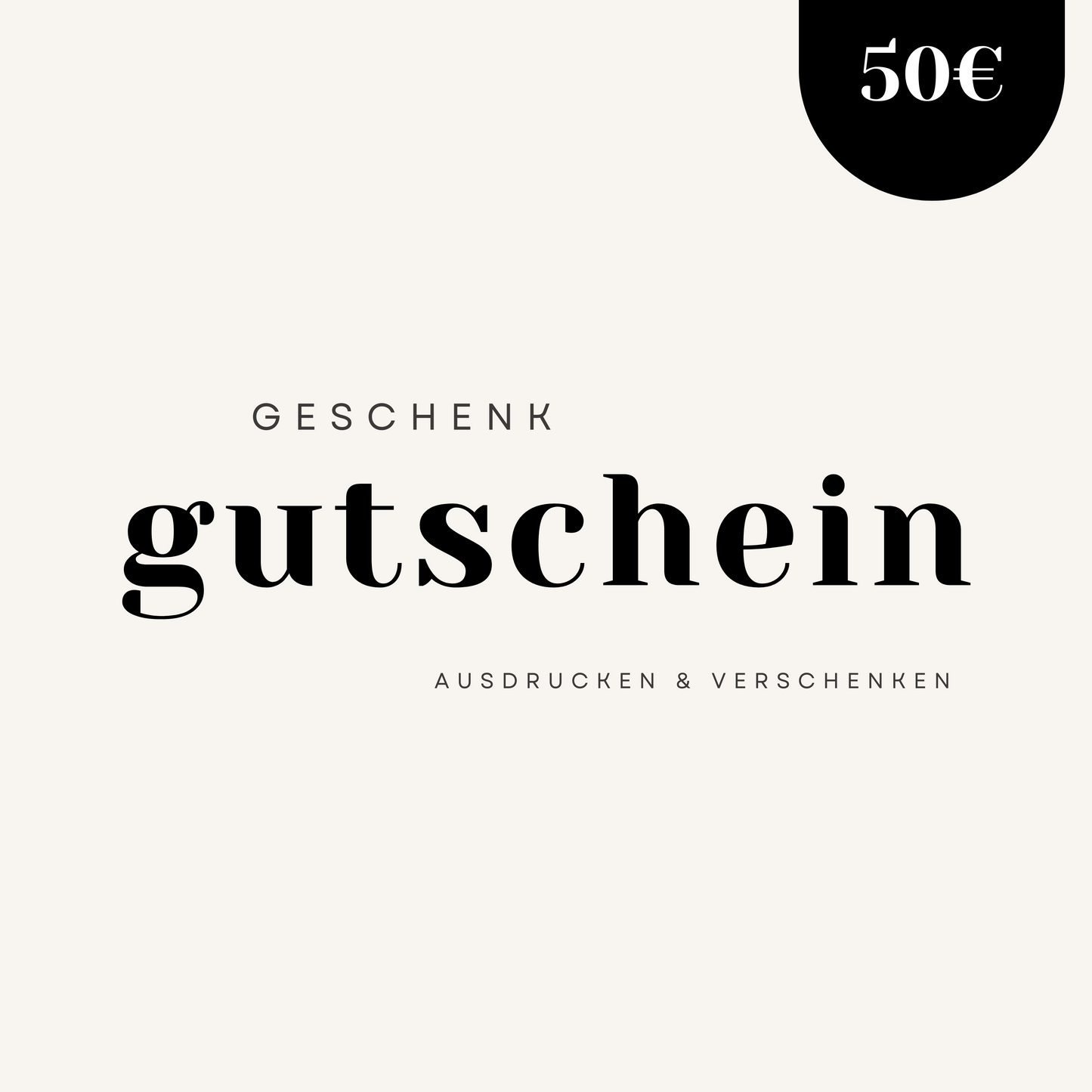 Geschenk Gutschein 50€