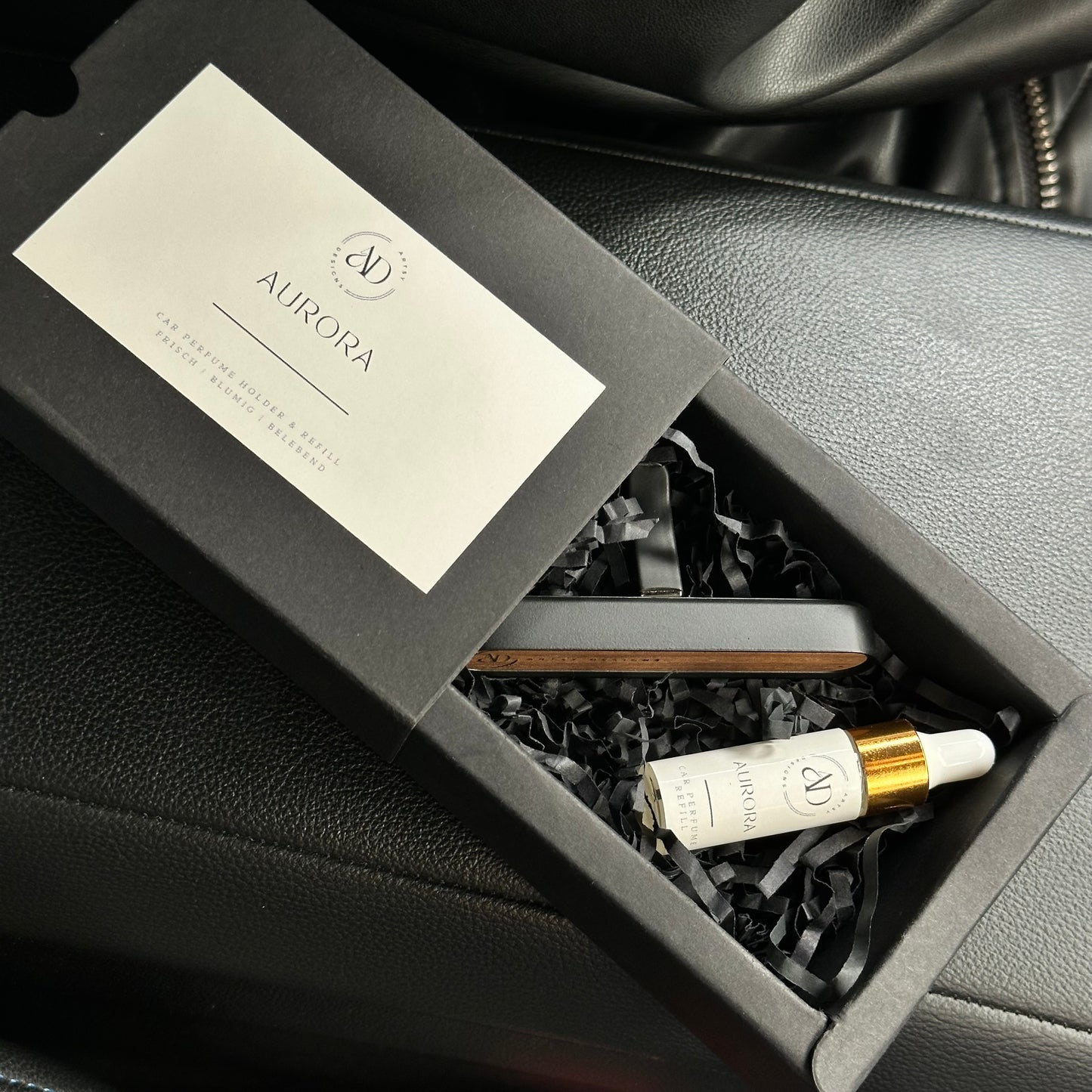 Premium Auto Duftstecker aus Metall & Holz – Starter-Set