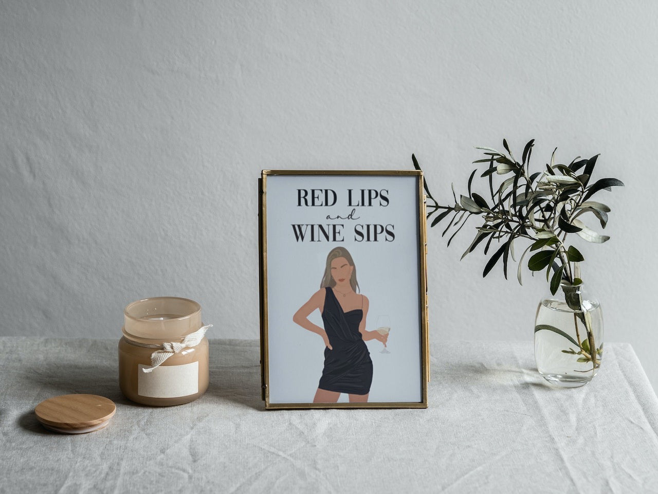 Poster - Red Lips & Wine Sips