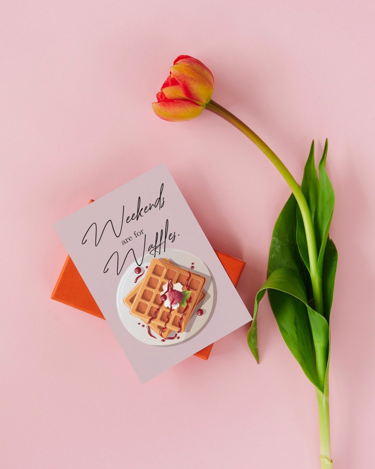 Postkarte - Weekends are for Waffles